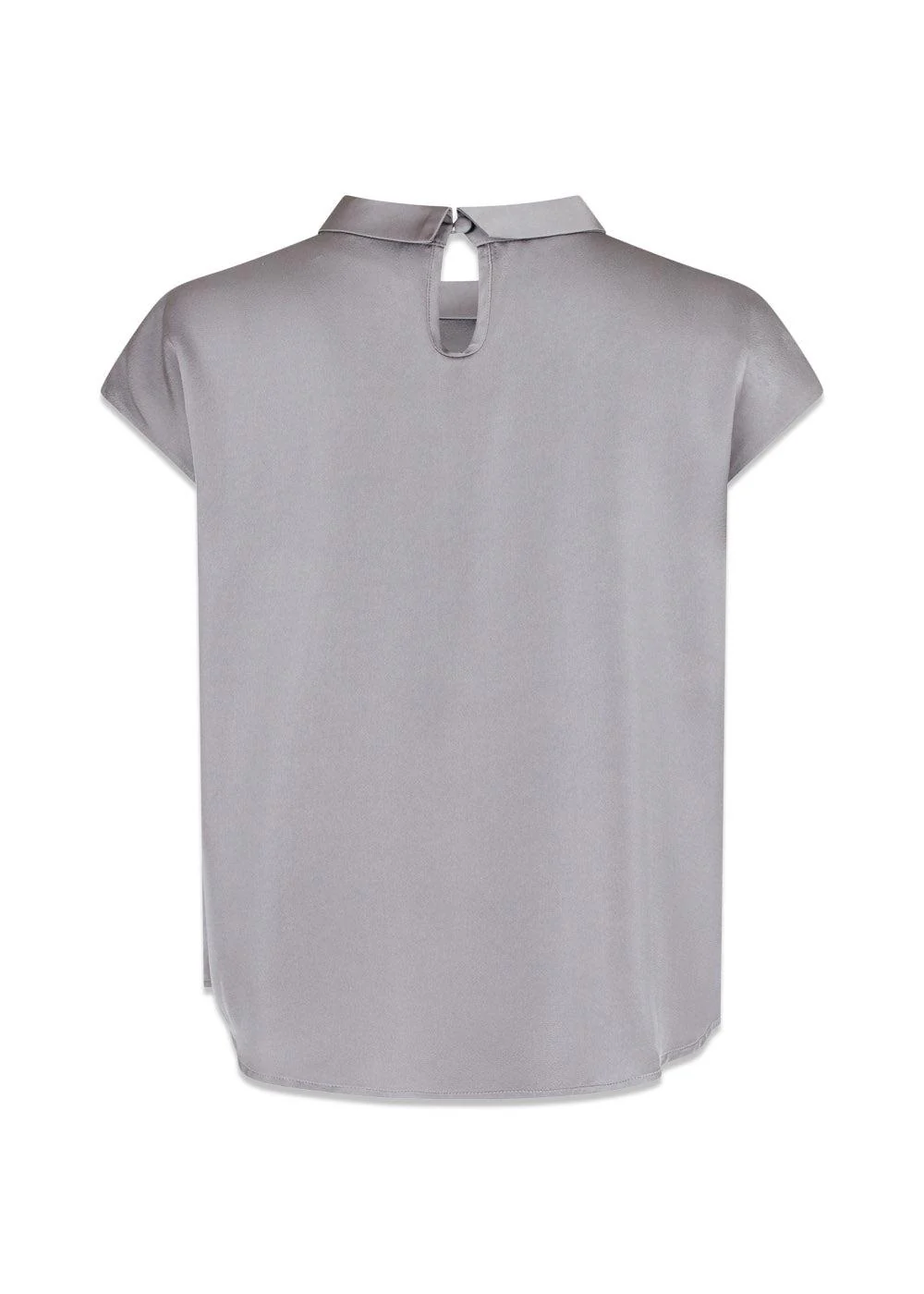 Fleur Drapy Satin Blouse - Grey - Image 2