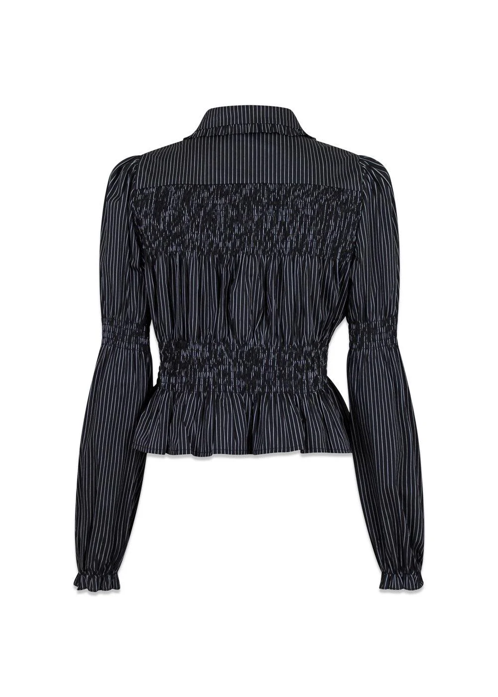 Kella Stripe Smock Shirt - Black - Image 4