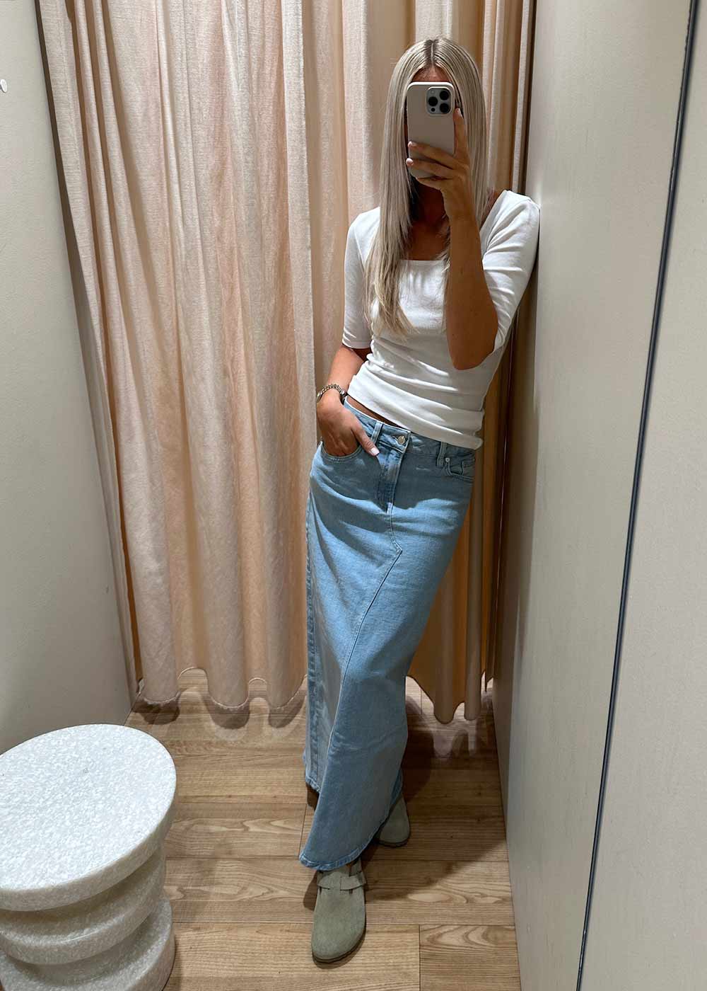 IVY-Zoe Maxi Skirt Wash Mallorca - Denim Blue - Image 2