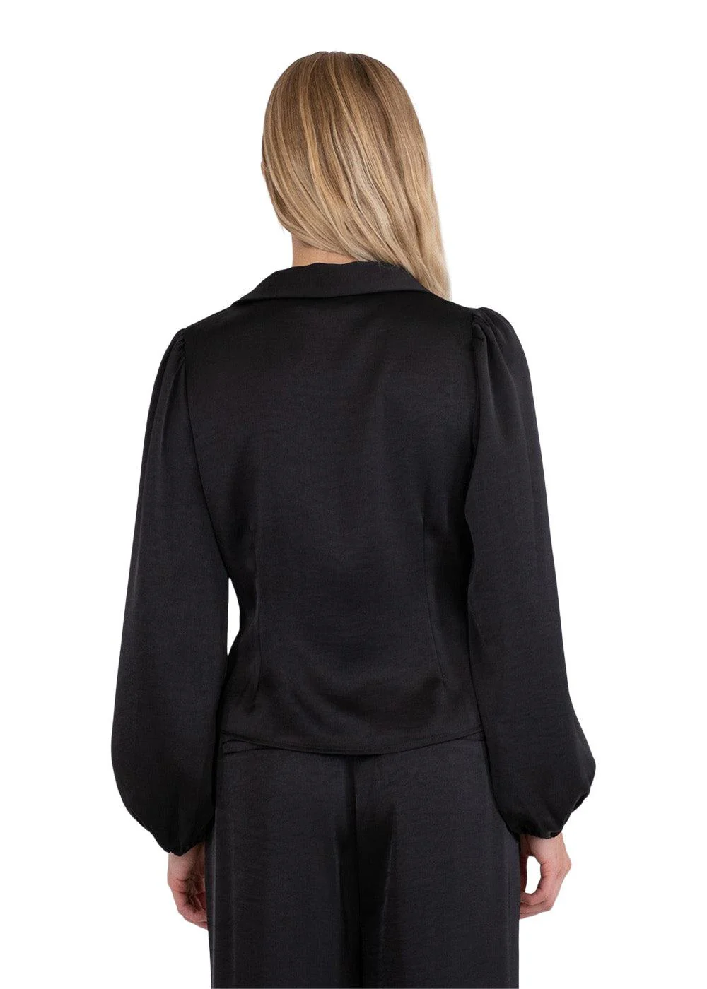 Mille Heavy Sateen Blouse - Black - Image 4