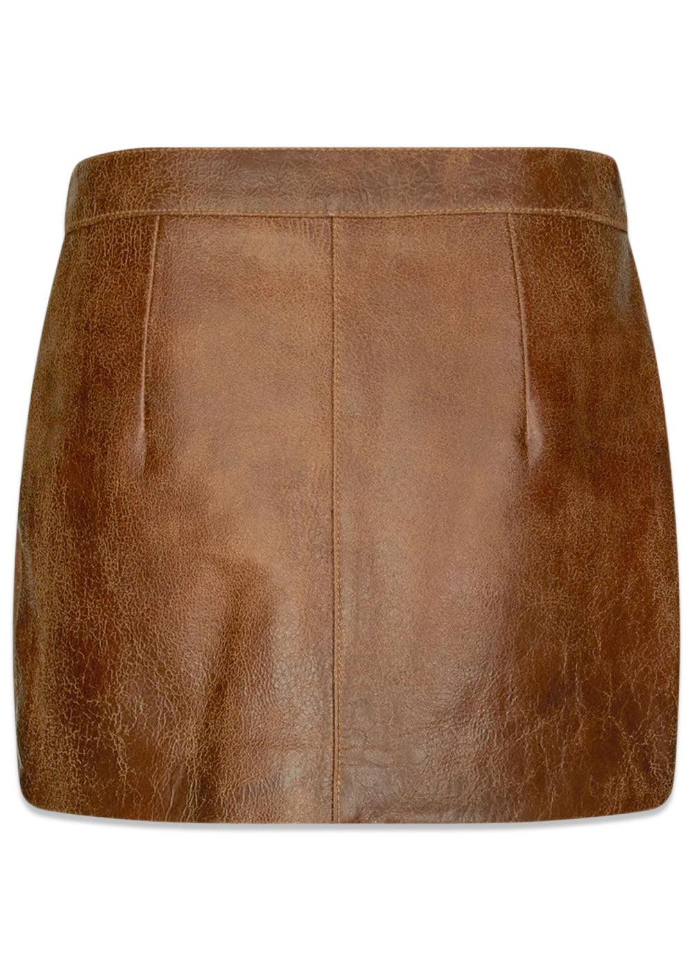 Rocky Leather Skirt - Used Brown - Image 4