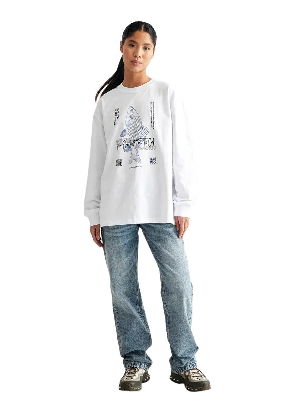 Hailie Fish L/S Tee - White - Image 2