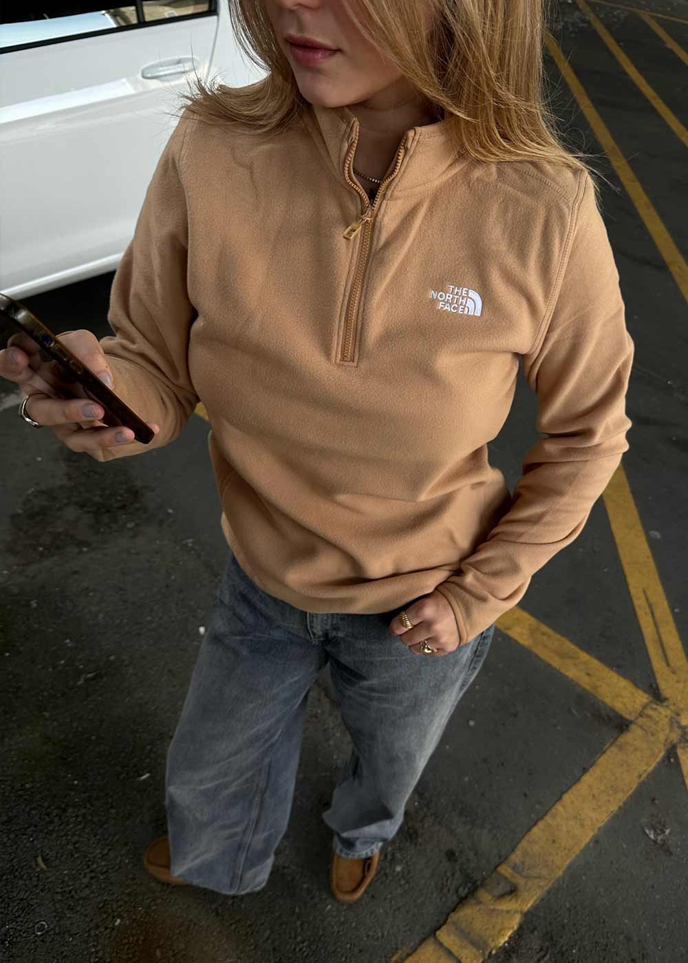 W 100 GLACIER 1 / 4 ZIP - Almond Butter - Image 2