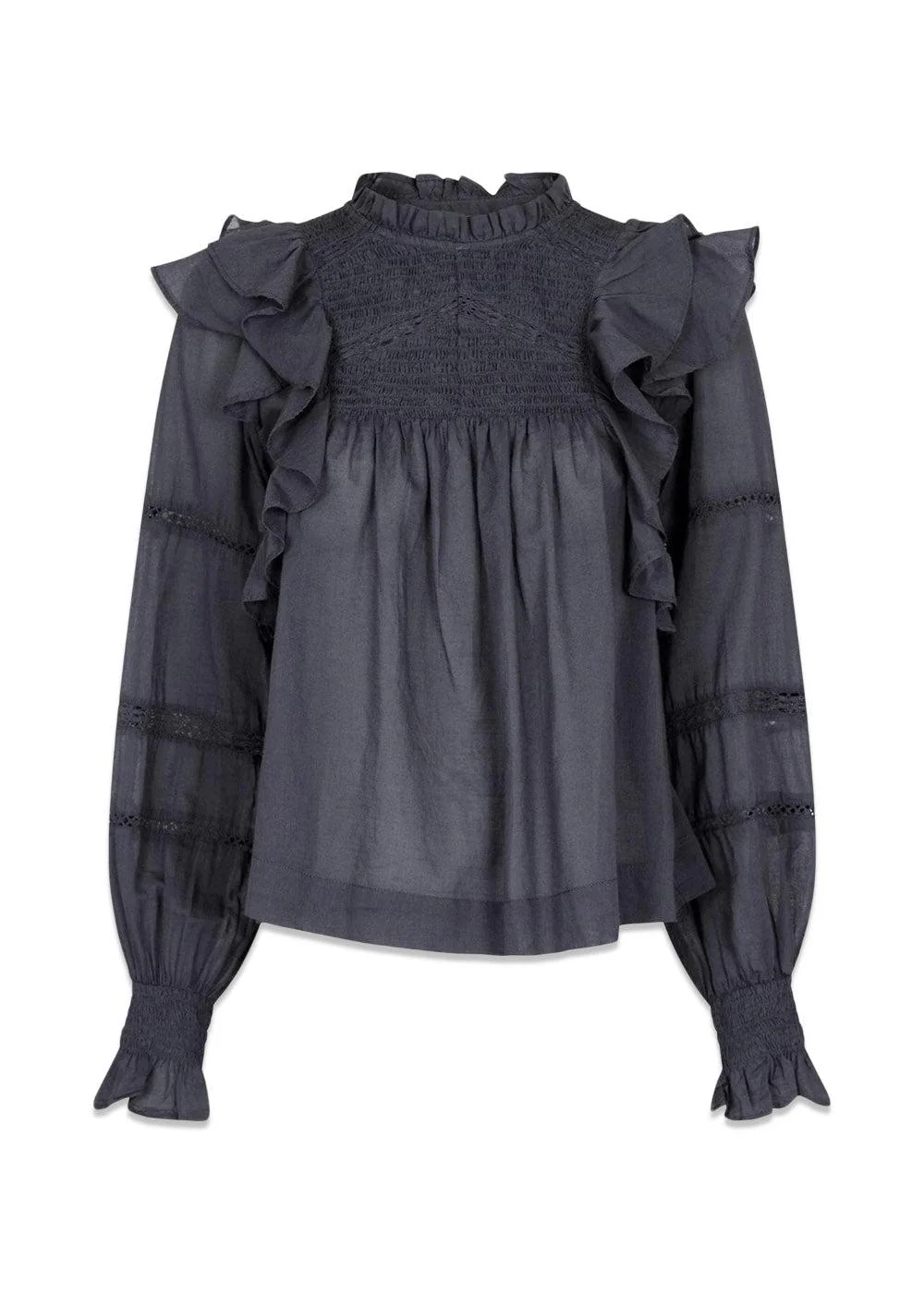 Sarna S Voile Blouse - Dark Grey