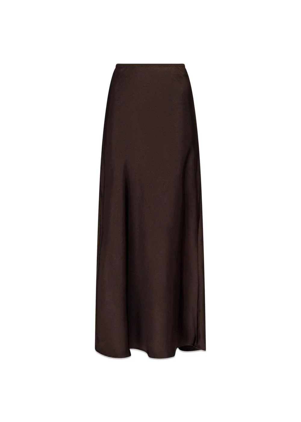 Vicky Heavy Sateen Skirt - Dark Brown