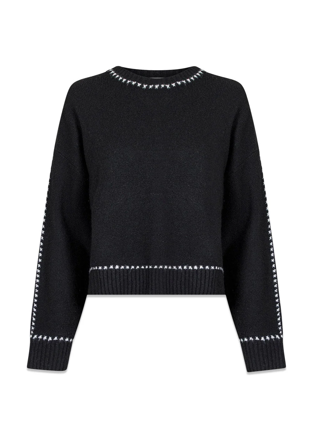 Detri Knit Blouse - Black