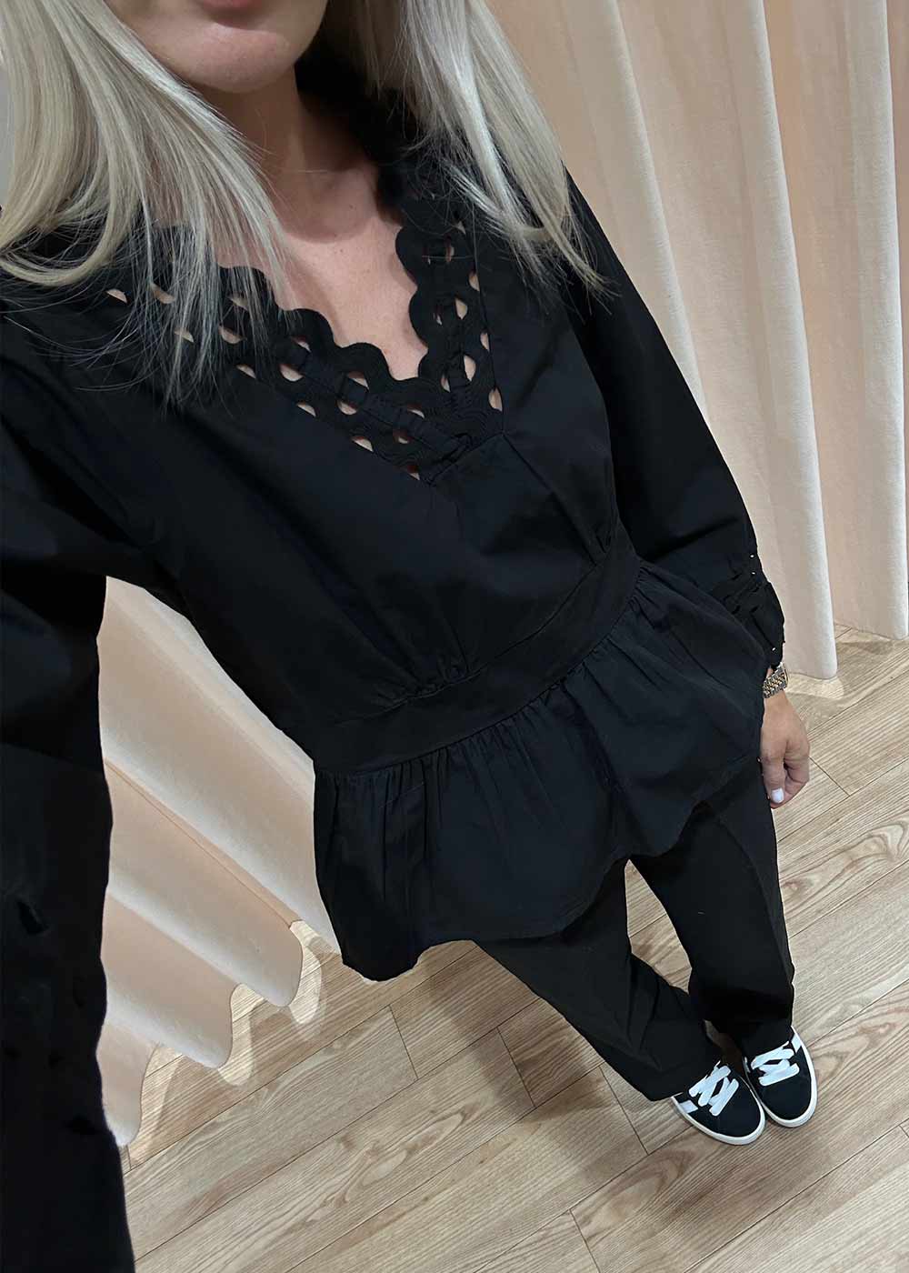 Depsi Tape Blouse - Black - Image 4