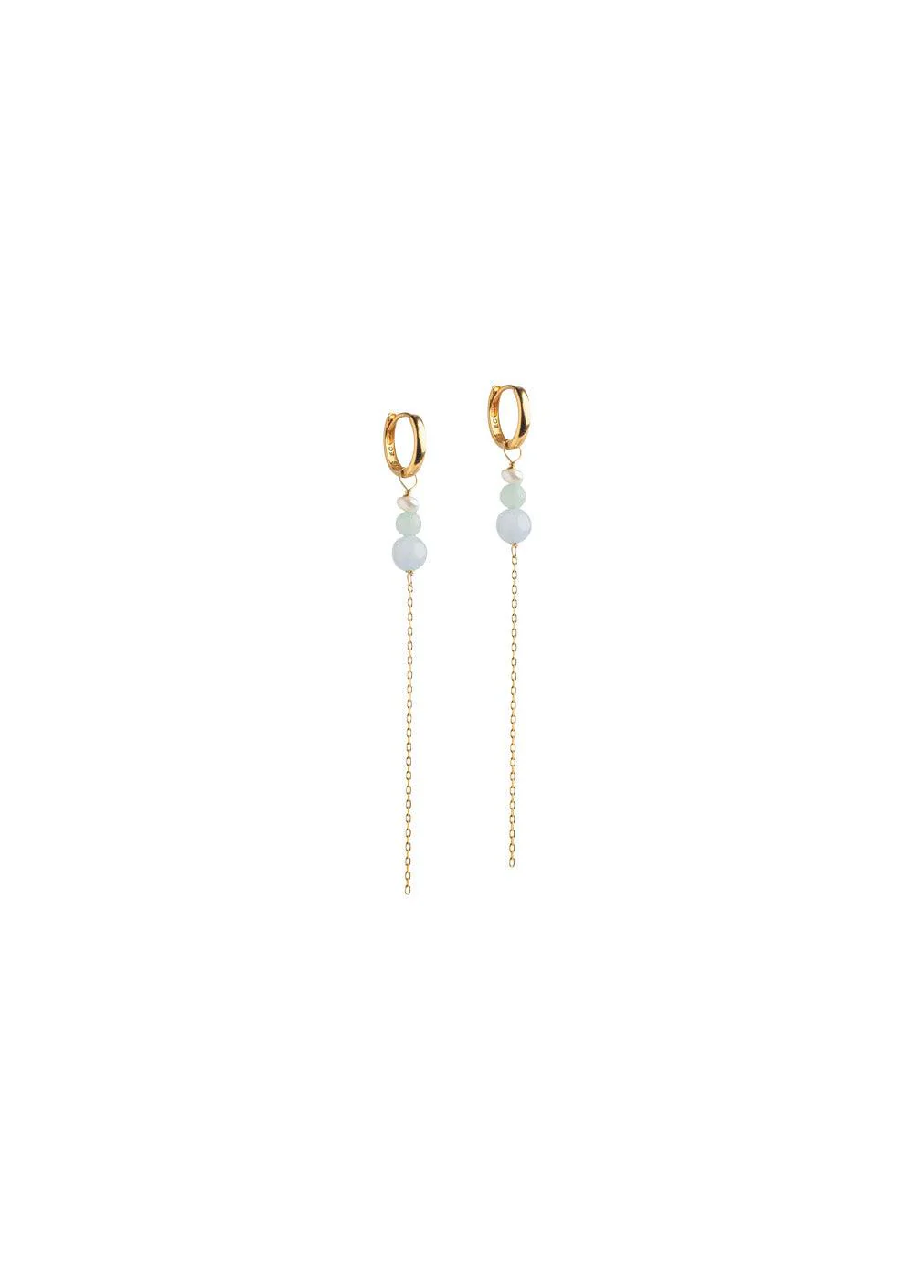 Hoops, Jana - Pearl, Light Green And Light Blue