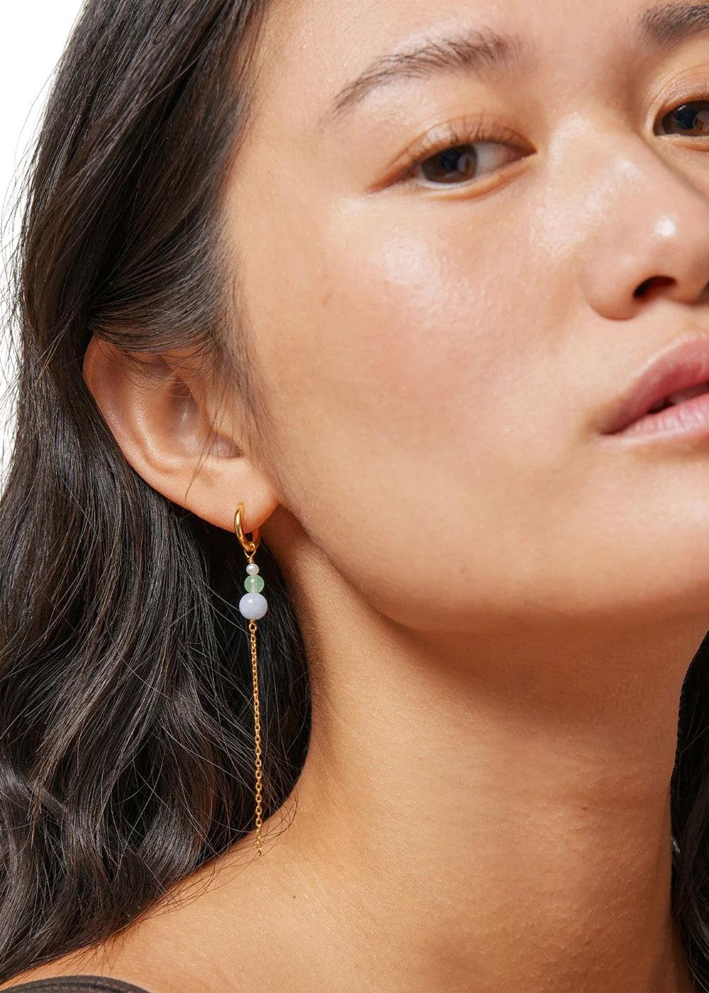 Hoops, Jana - Pearl, Light Green And Light Blue - Image 2