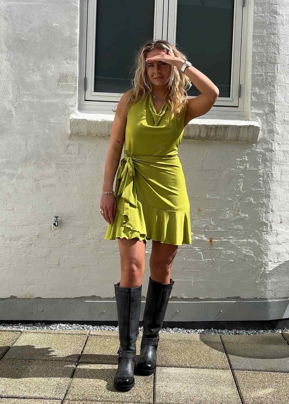 JosefineMD flowy dress - Golden Lime - Image 3