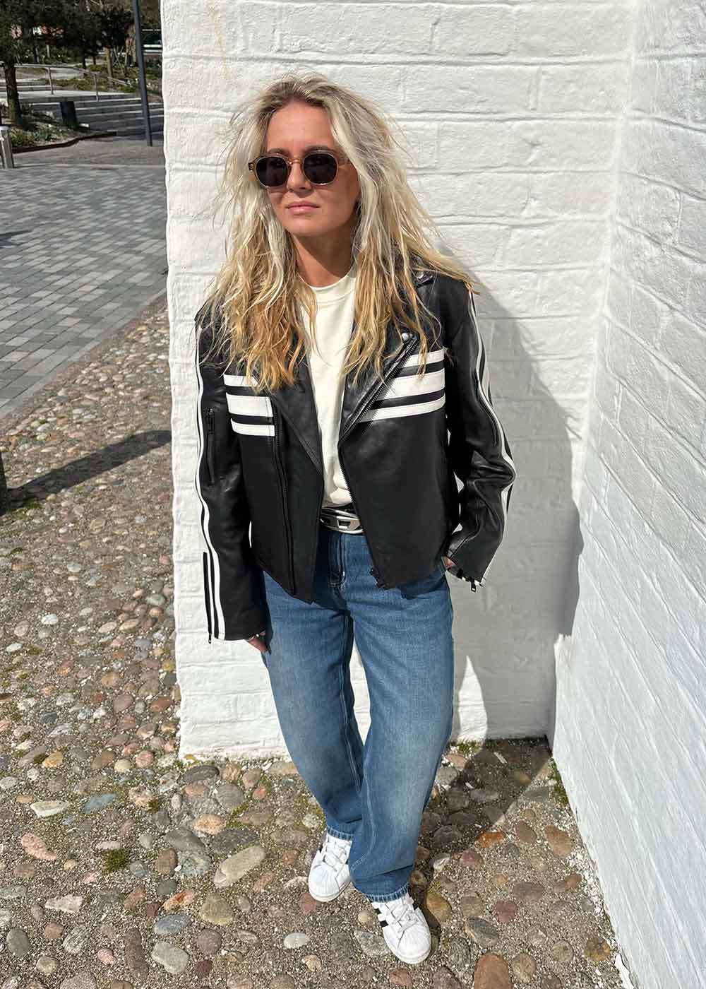 Race Leather Jacket - Black - Image 2