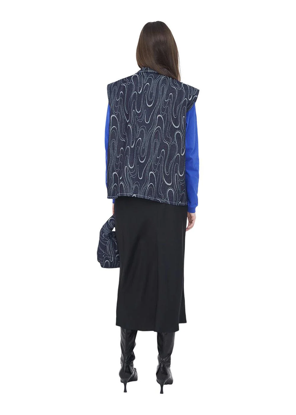 TAYSON VEST - Dark Blue Print - Image 3