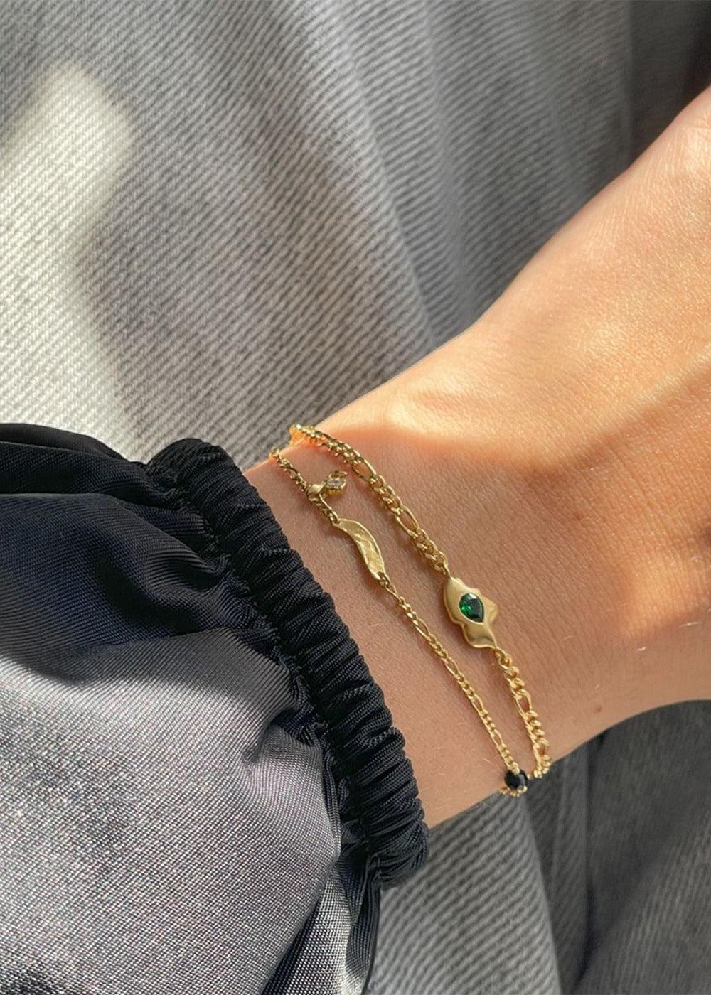 Flow Splash Bracelet with Stones - Gold - Image 2
