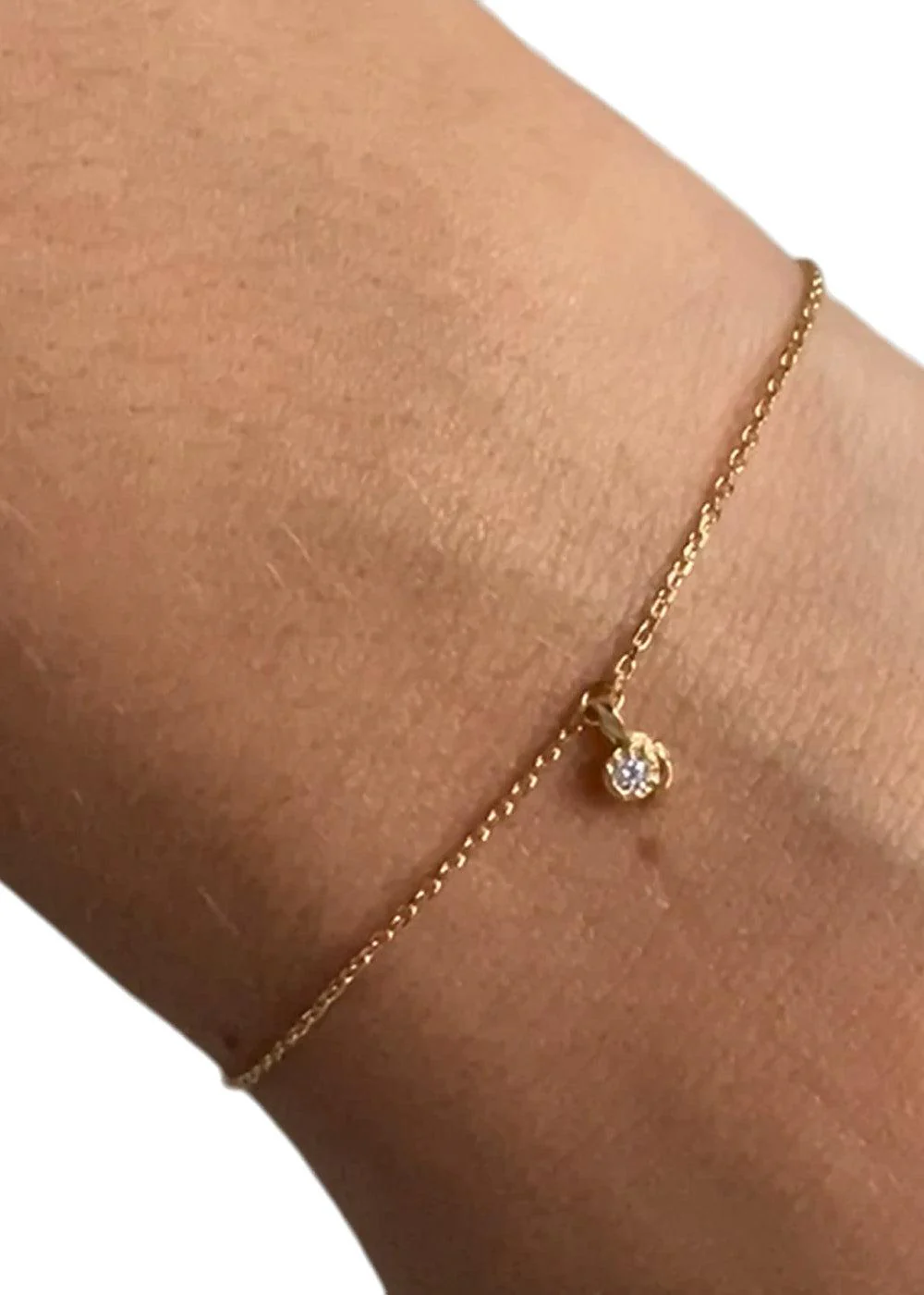 PlanBørnefonden Petit Flow Bracelet with Chain and Stone - Goldplated - Image 2