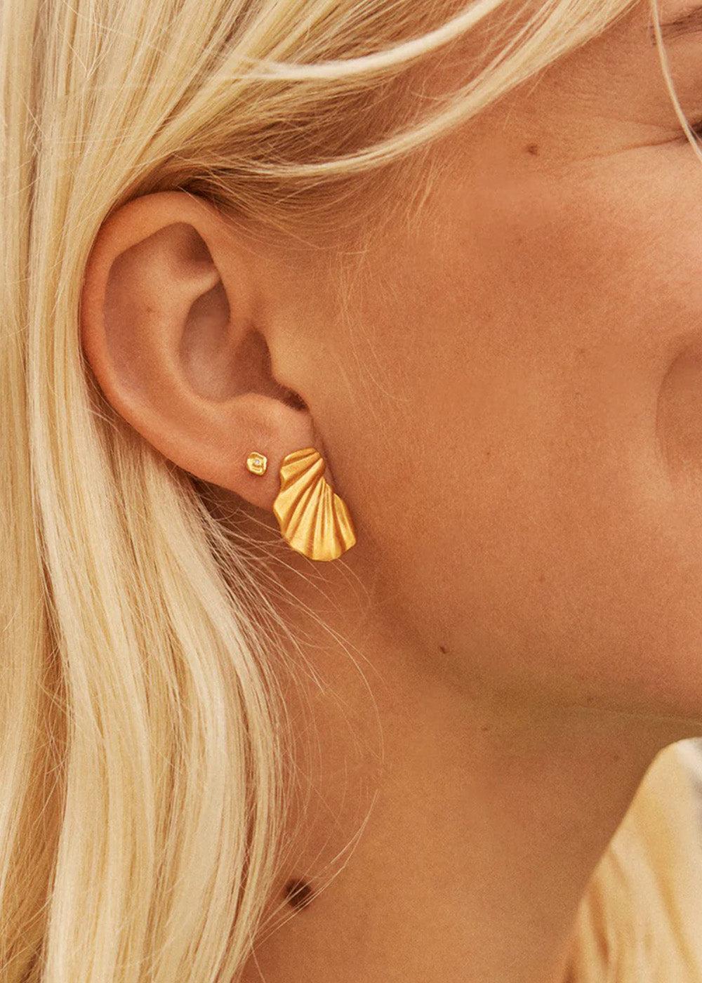 Earring, Wave - 925S/Gp/M - Image 2