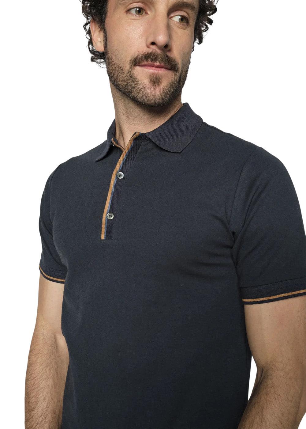 MMGHarvey Polo Ss Tee - Navy - Image 3