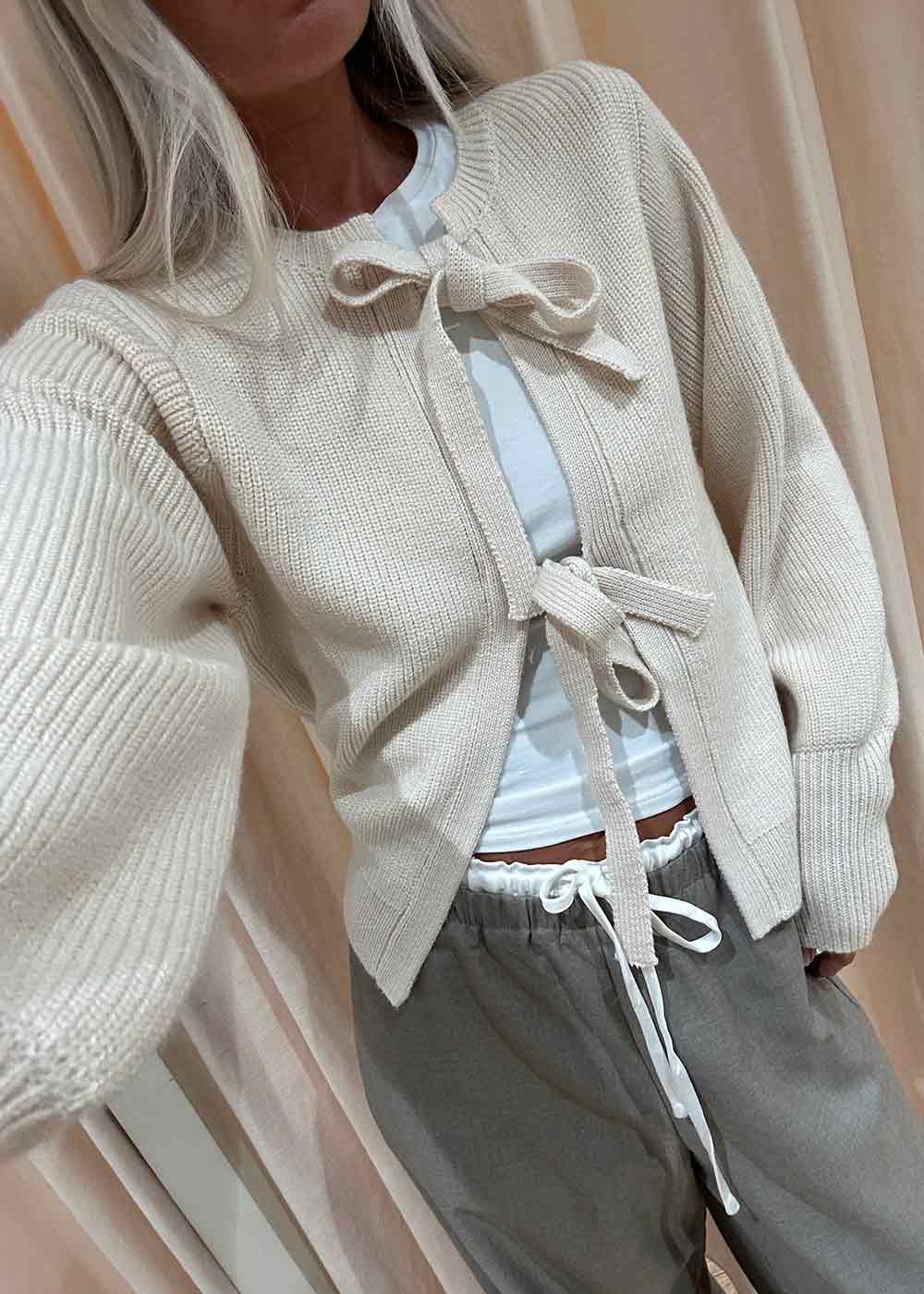 Muscado Knit Cardigan - Ivory - Image 3