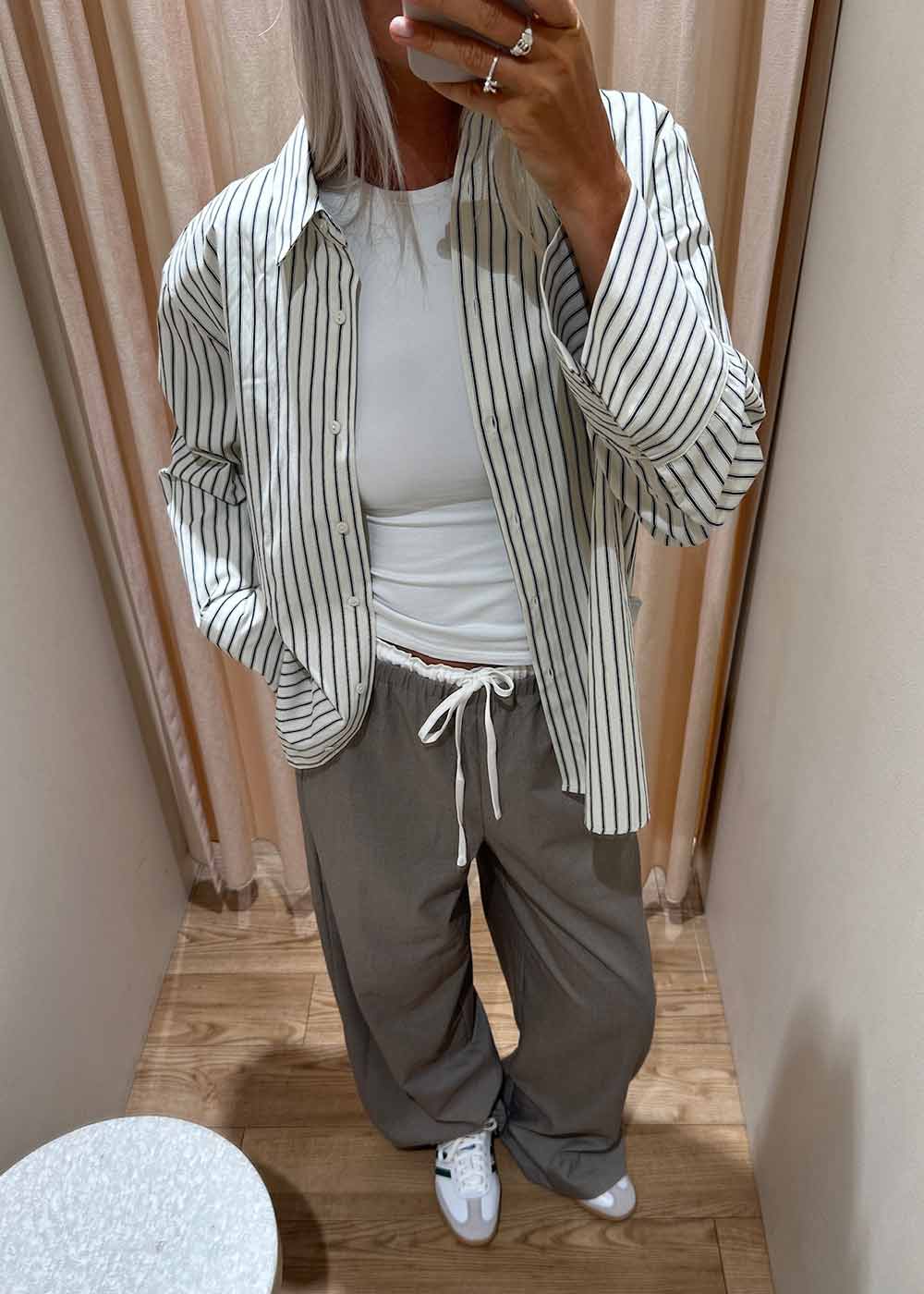 Dita Stripe Shirt - Creme - Image 4
