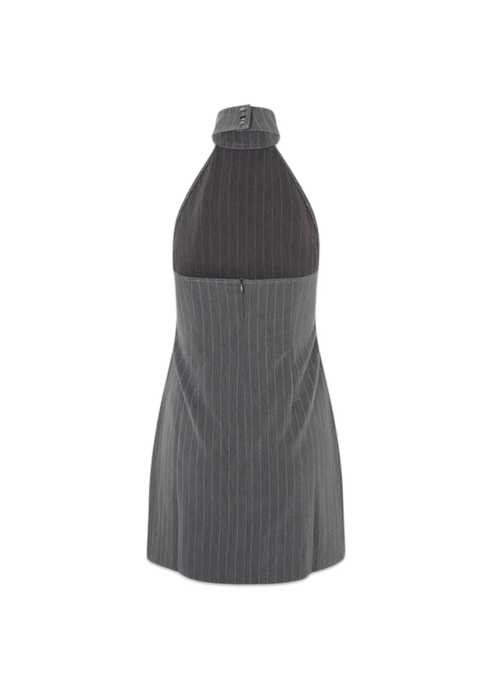 EmiliaMD halterneck dress - Grey Pinstripe - Image 2