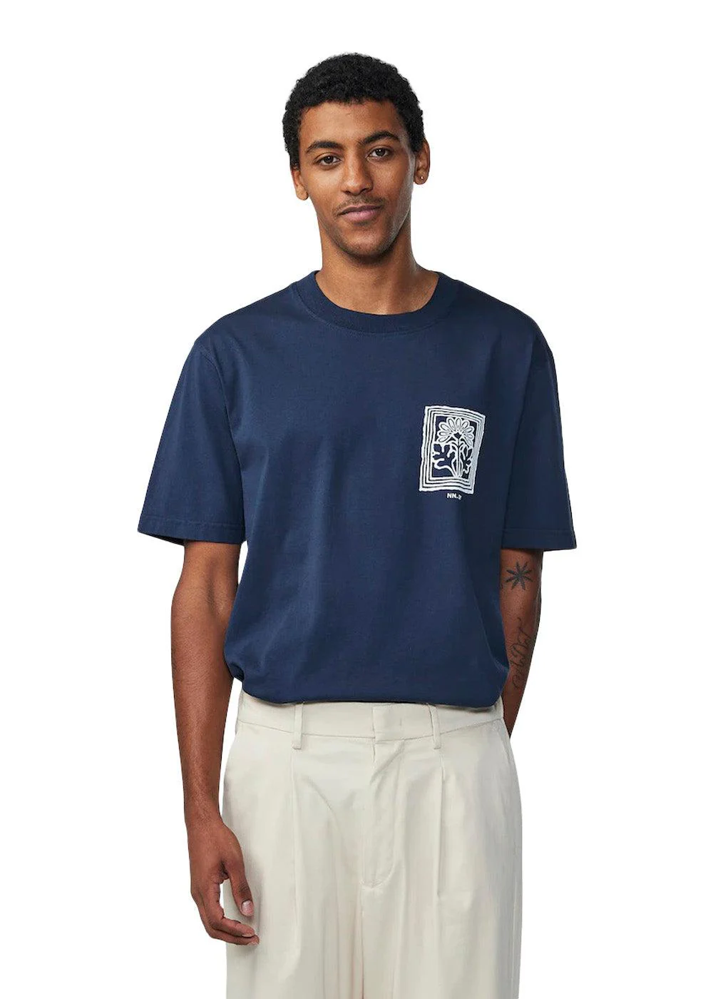 Adam Print Tee 3209 - Navy Blue - Image 2