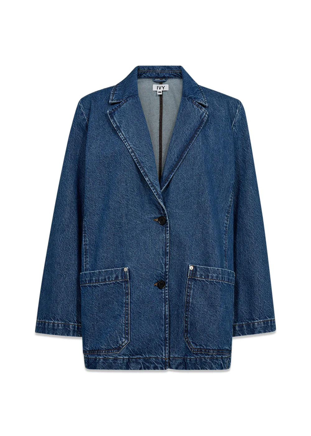 IVY-Brooke Boxy Blazer Wash Jaca - Denim Blue