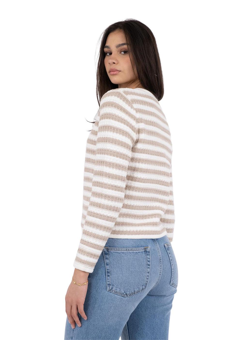 Limone Stripe Knit Jacket - Sand - Image 5