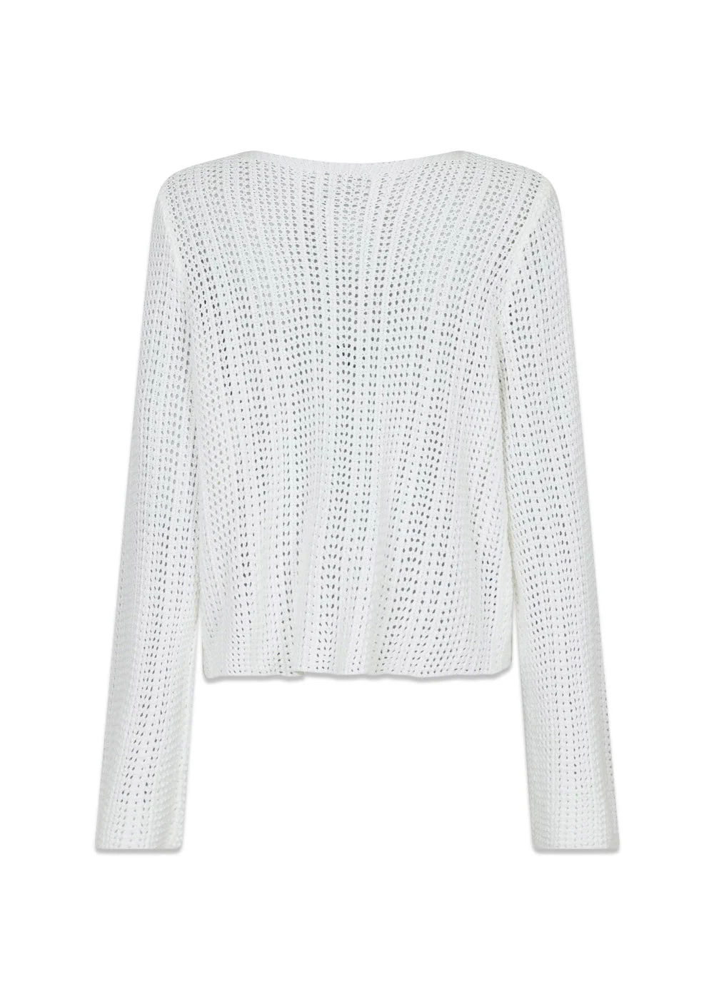 Bates Crochet Knit Cardigan - White - Image 4