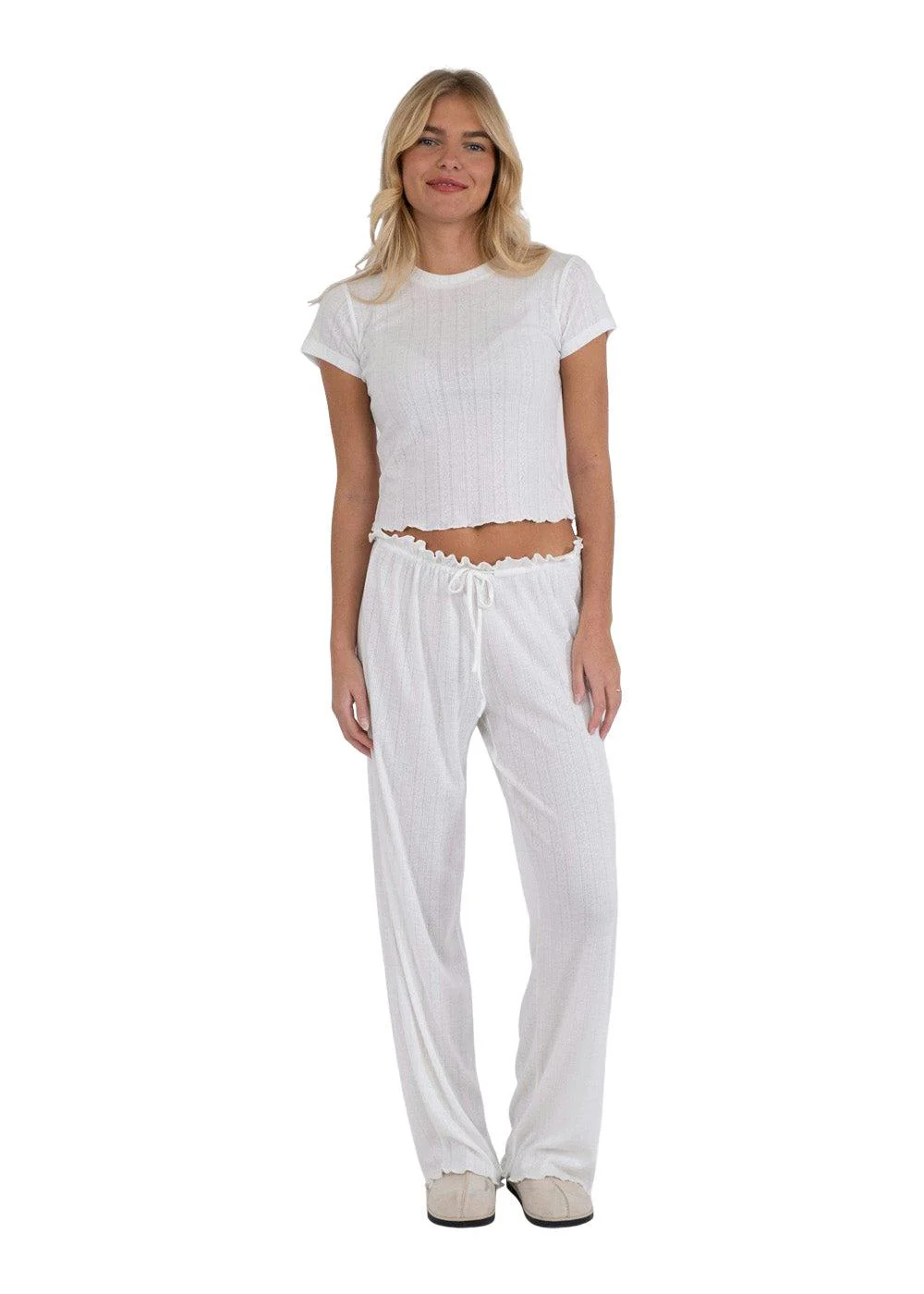 Serafina Pointelle Pants - White - Image 5