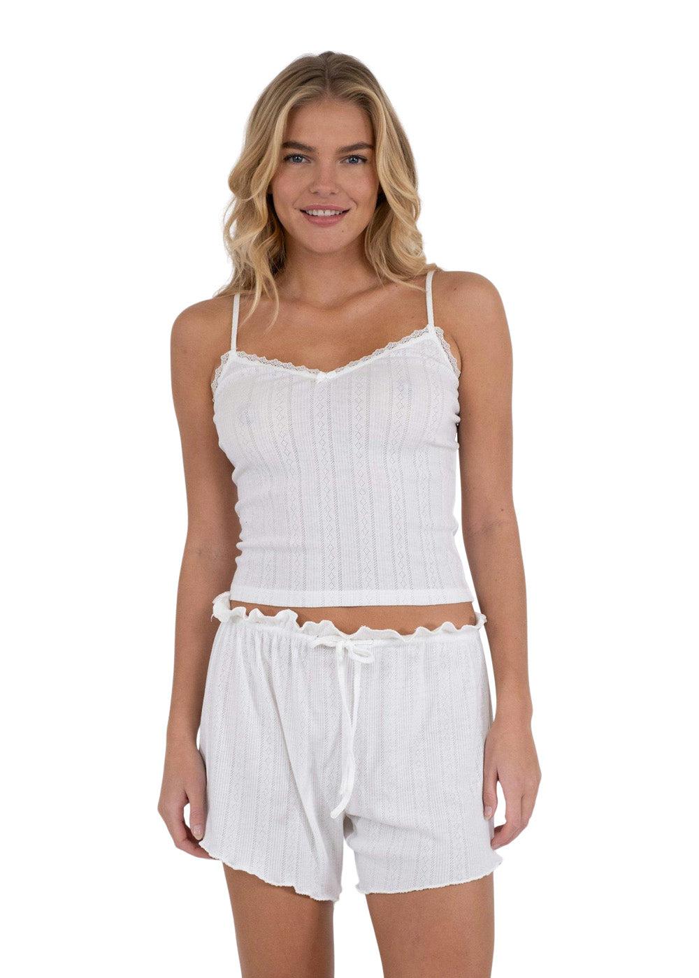 Lindsay Pointelle Top - White - Image 4