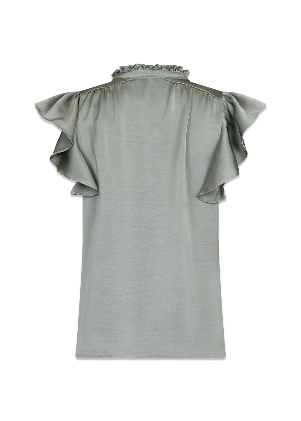 Stella Heavy Sateen Blouse - Smoke Green - Image 2
