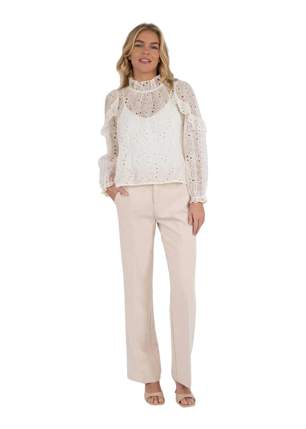 Nadira Embroidery Blouse - Ivory - Image 3