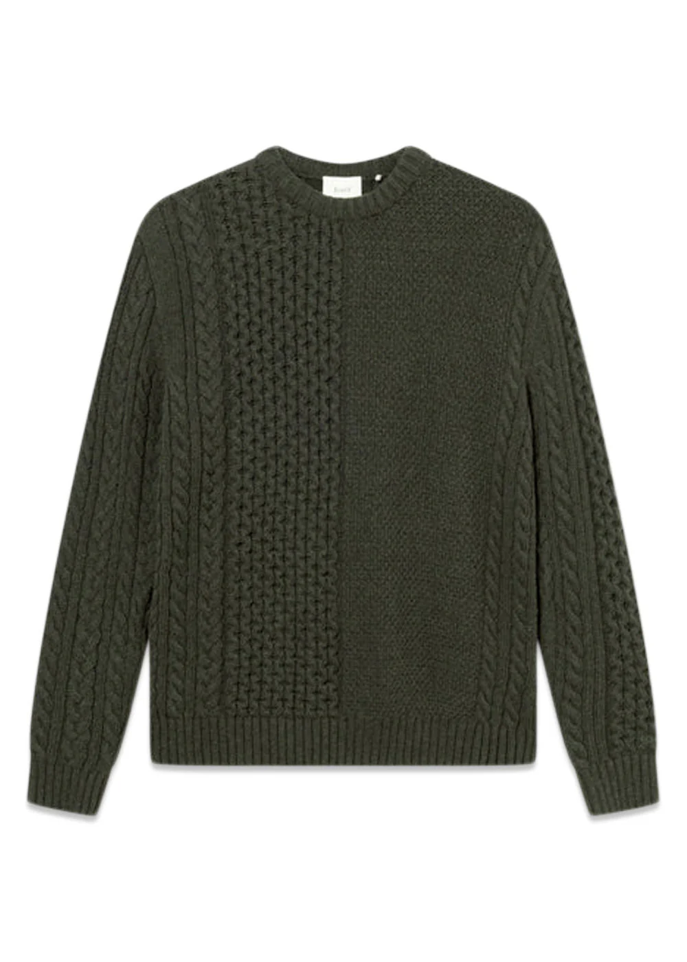 HYBRID CABLE KNIT - Dark Moss