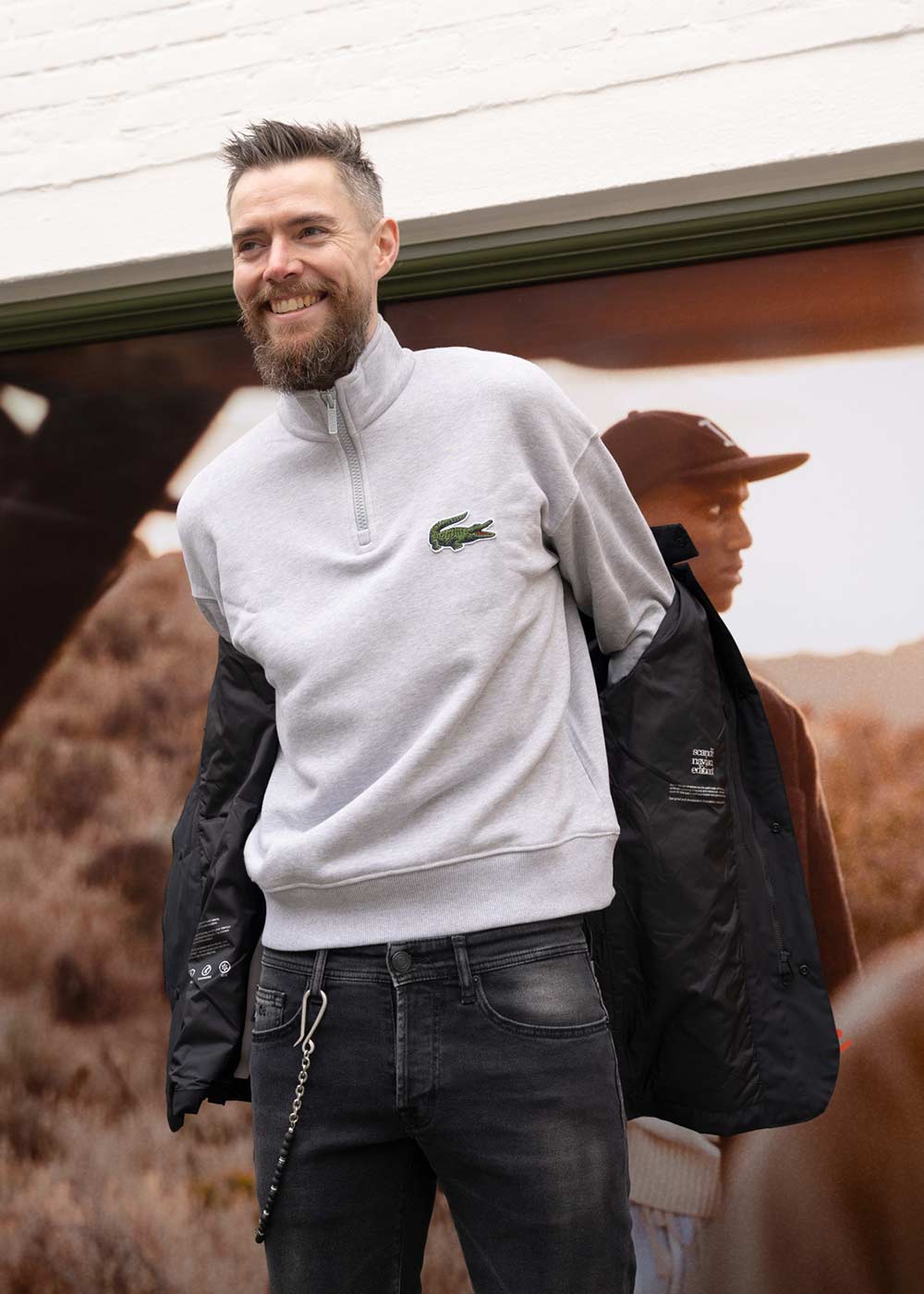Sweatshirt Half-Zip - Silver Chine - Image 2