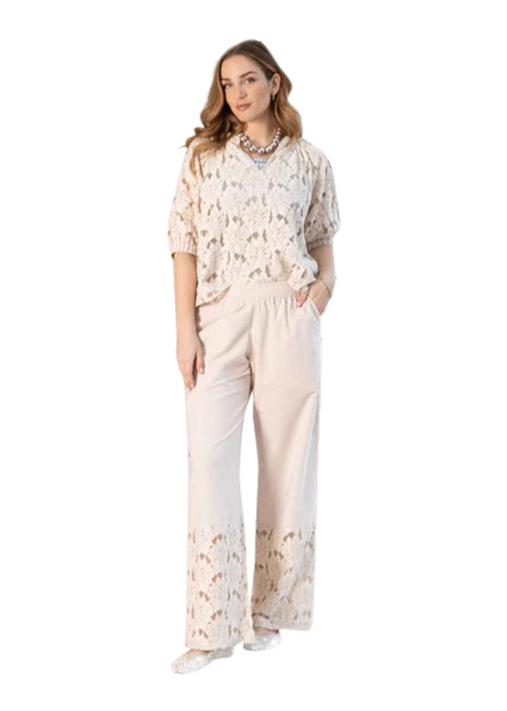 BCNELLY flower pant - Champagne - Image 3