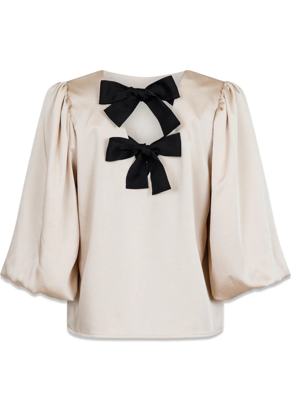 Lorraine Soft Satin Blouse - Champagne - Image 2