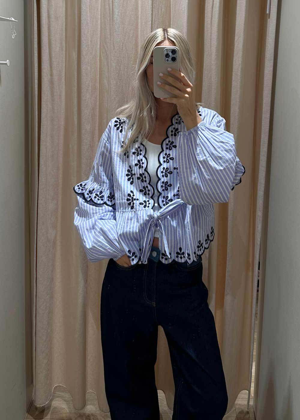 Elin Organic Cotton Top - Ocean - Image 2