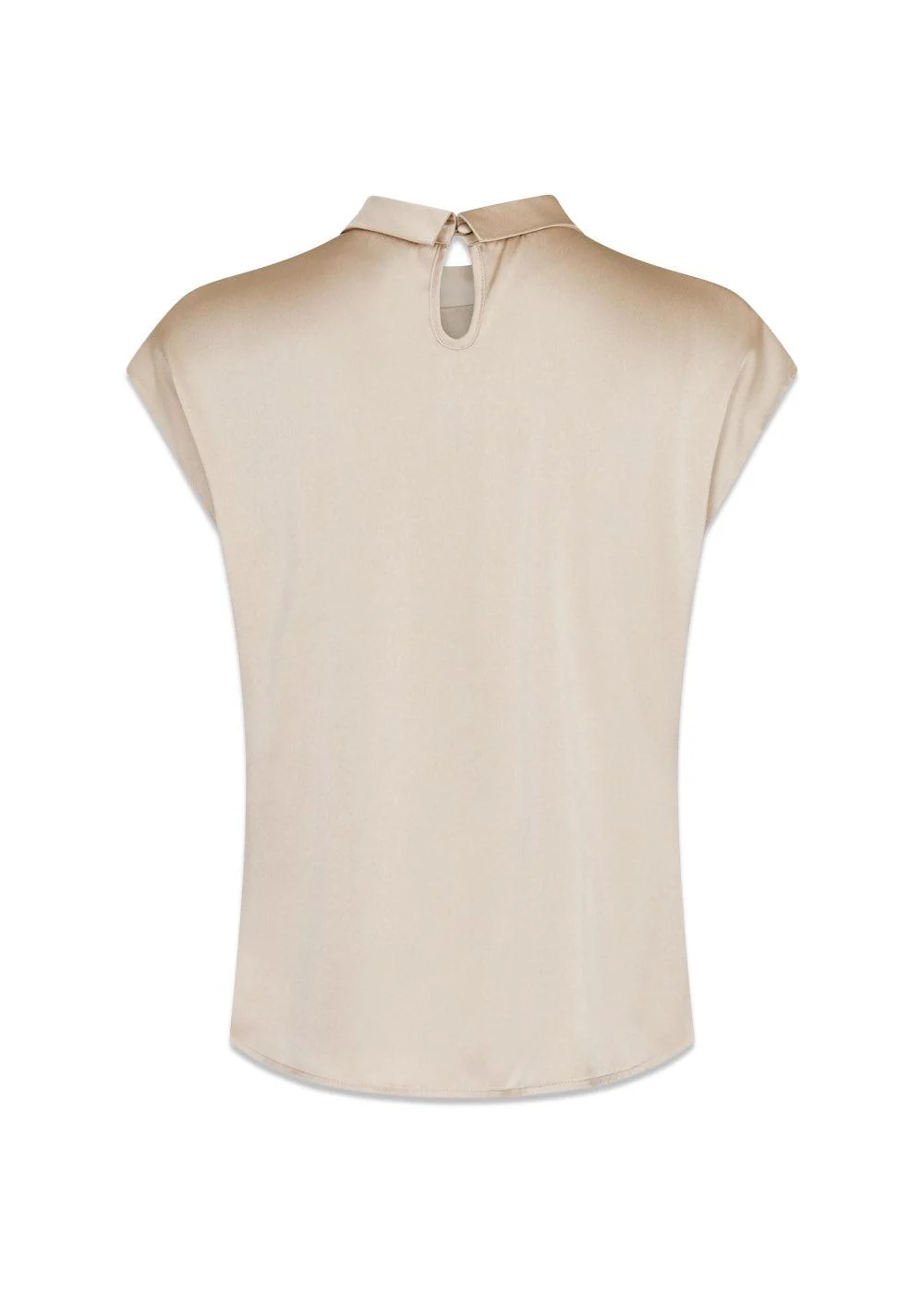 Fleur Drapy Satin Blouse - Dark Sand - Image 2