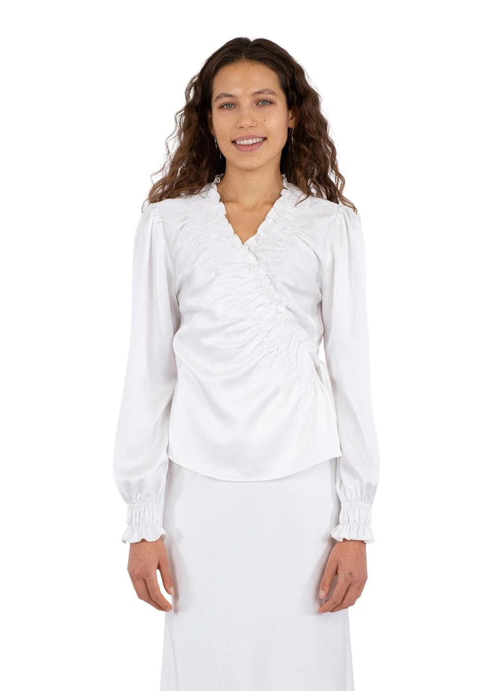 Dessy Heavy Sateen Blouse - White - Image 3
