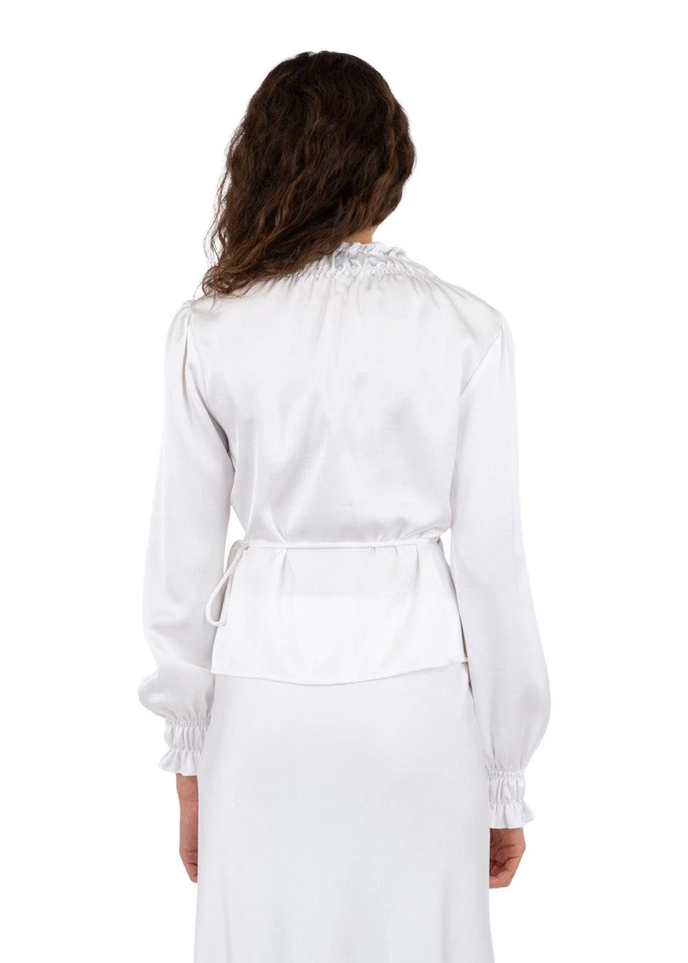 Dessy Heavy Sateen Blouse - White - Image 4