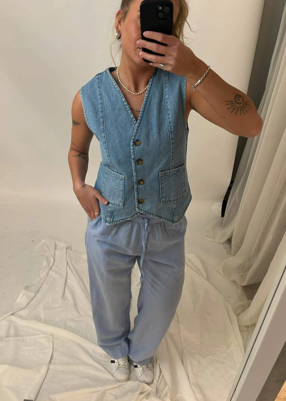 Sonar Linen Pants - Light Blue - Image 2