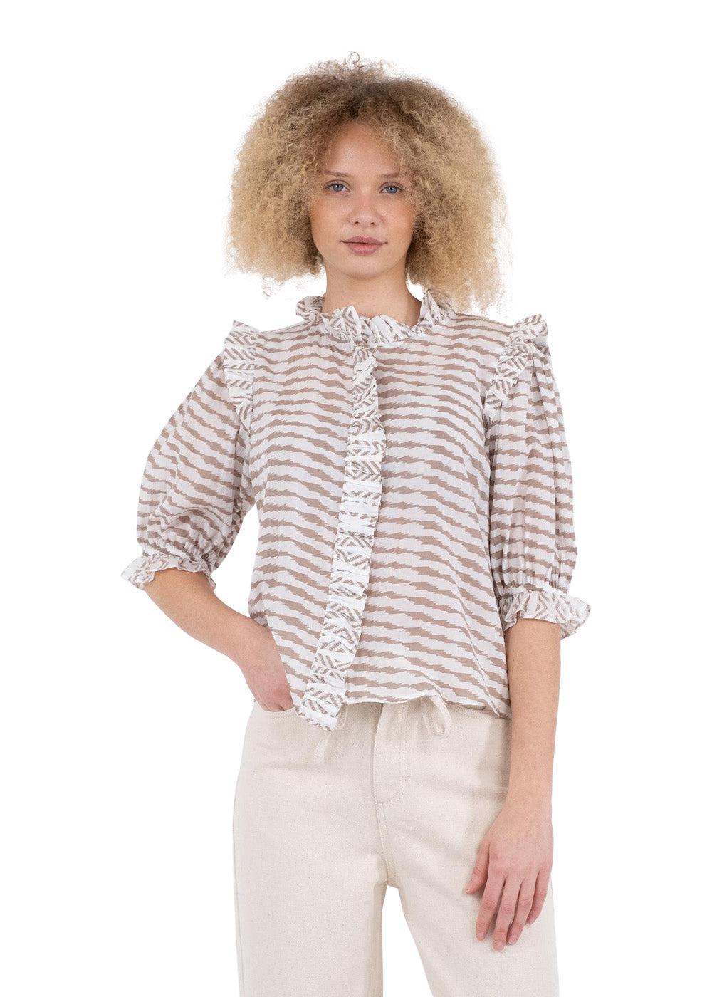 Chacha Graphic Blouse - Sand - Image 3