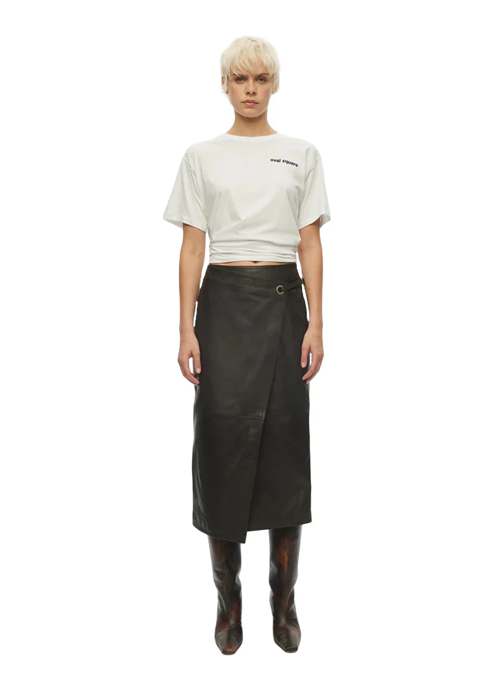 Reflection Leather Skirt - Chocolate Torte - Image 3