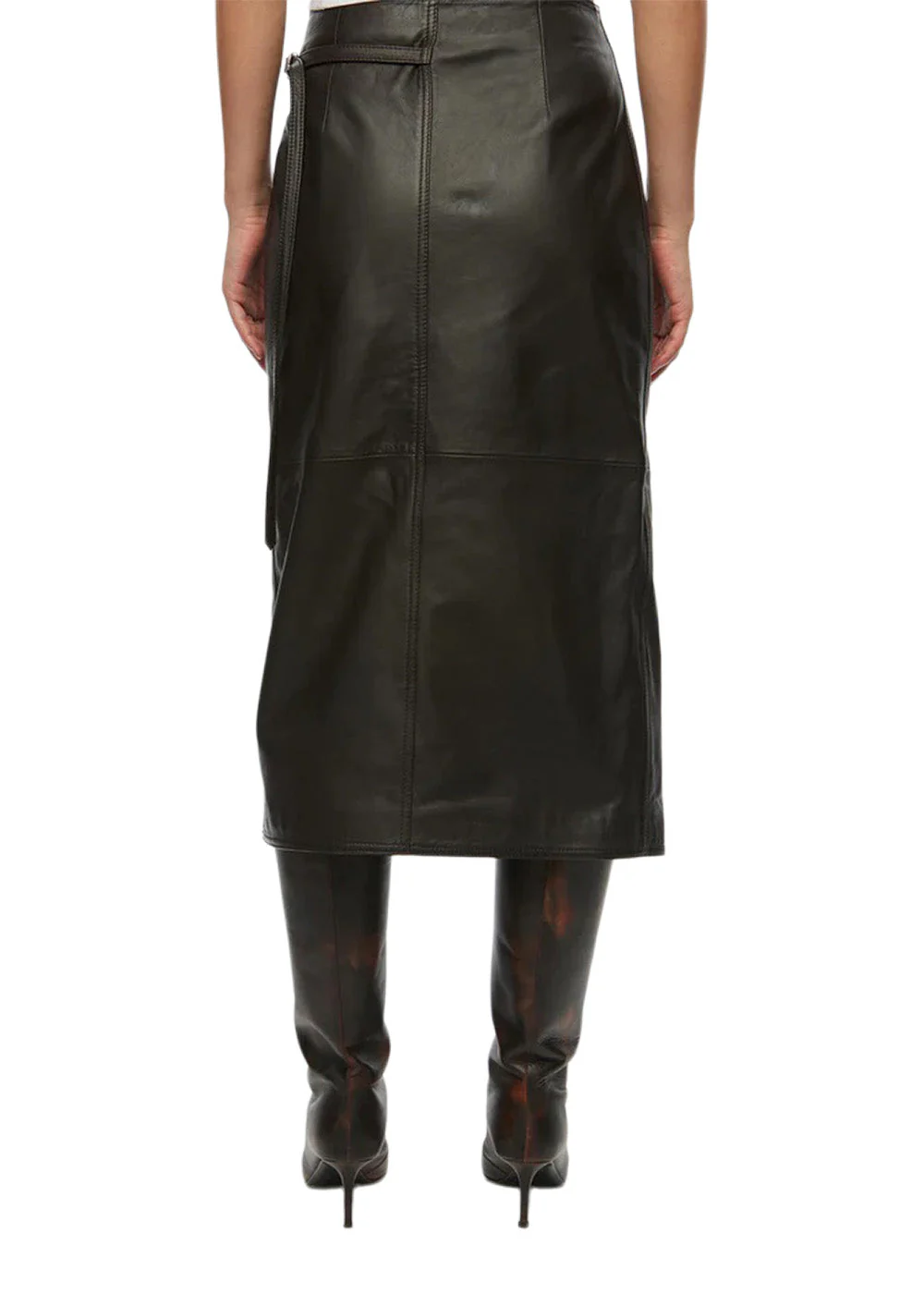 Reflection Leather Skirt - Chocolate Torte - Image 4