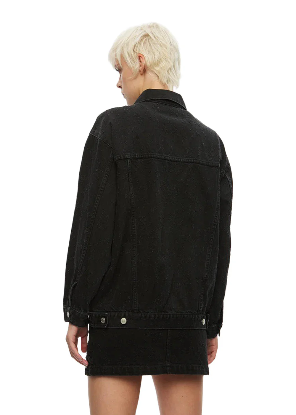 Limit Denim Jacket 0109 - Black Distressed - Image 5