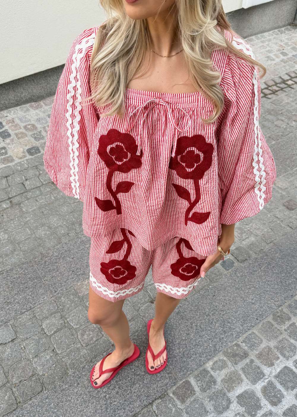 Abelone Shorts - Red Flower - Image 6