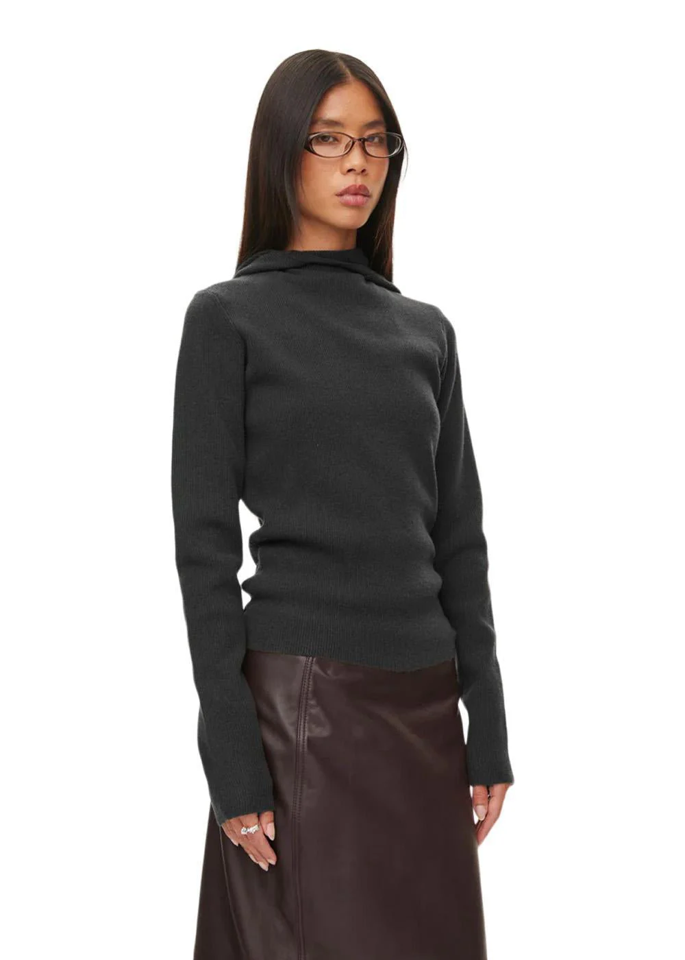 Alanis Hood Knit - Black - Image 3