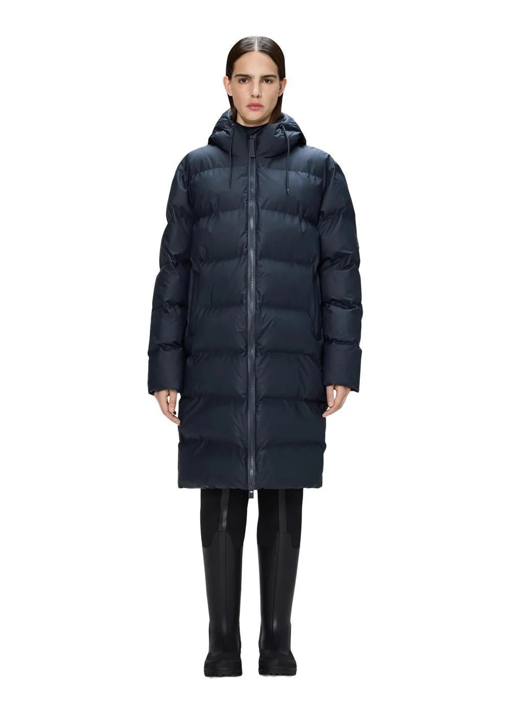 Alta Longer Puffer Jacket W3T4 - Navy - Image 2