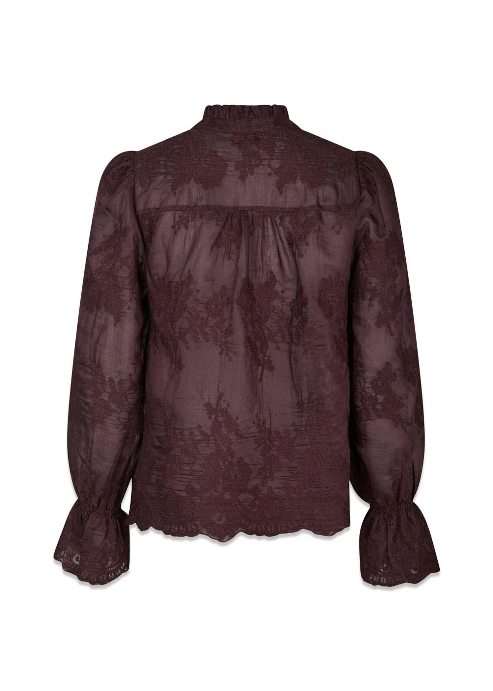 Amara Big Embroidery Blouse - Burgundy - Image 2