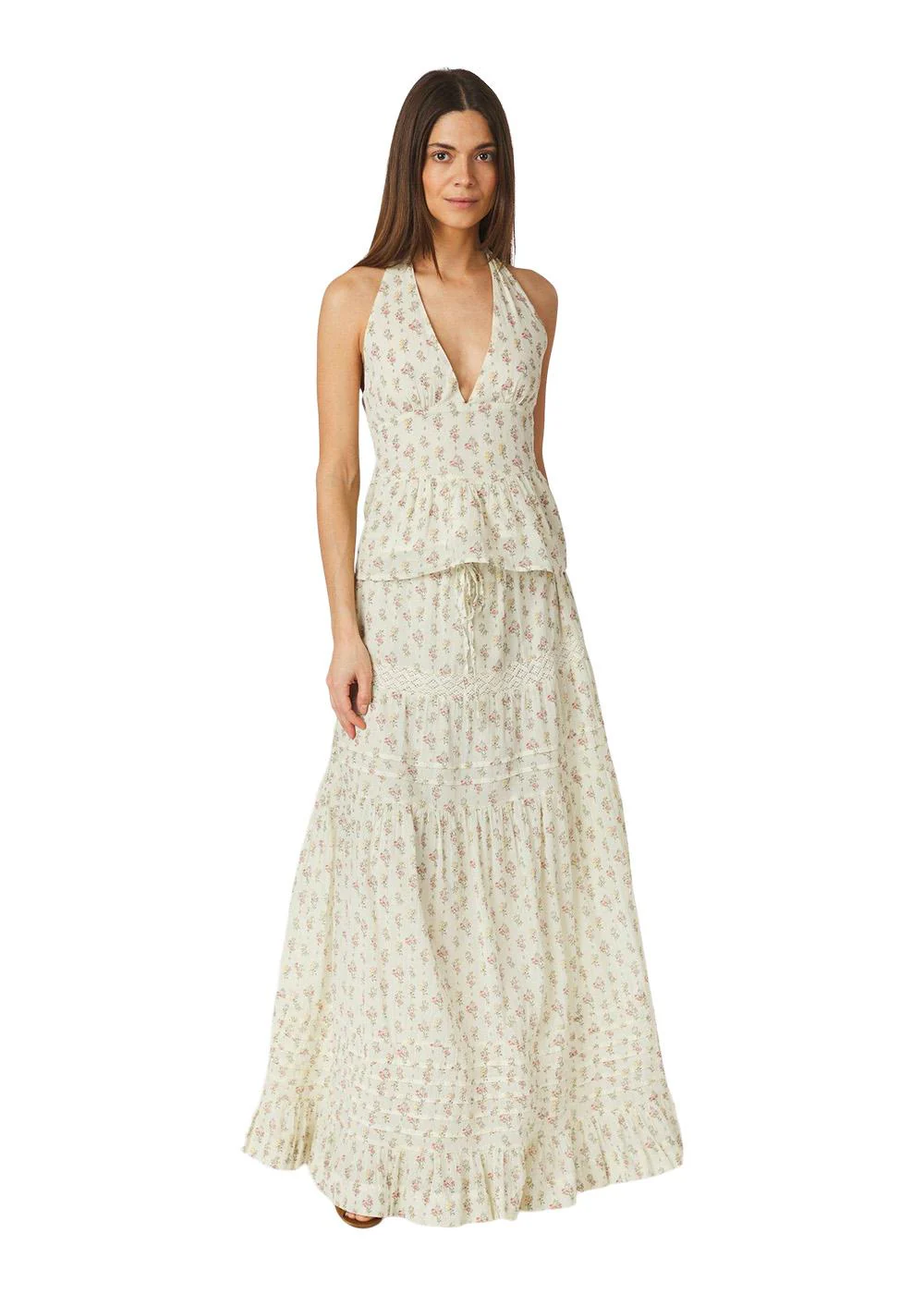Ariet Fine Print Top - Creme - Image 3
