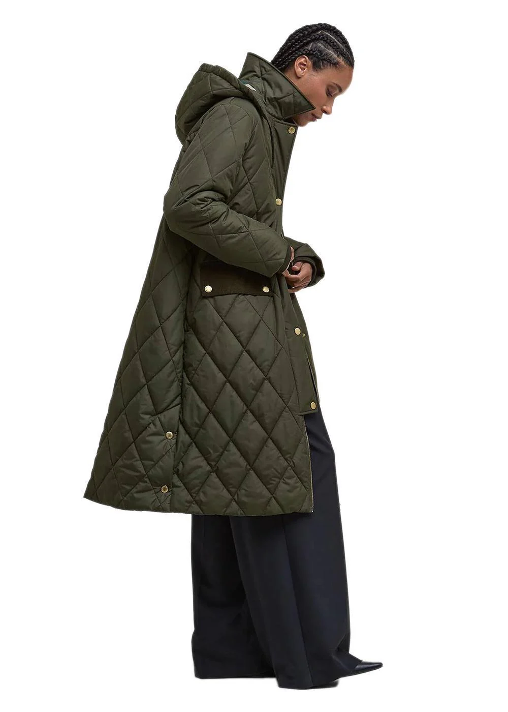 Barbour Meredith Quilted Jacket - Olive/Ancient Tartan - Image 5